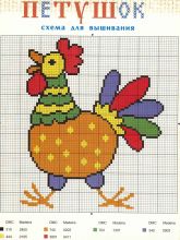 Петушок - Схема для вышивания крестиком