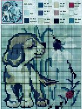 Щенок с цветком - Схема для вышивания крестиком