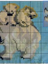 Мишки на севере - Схема для вышивания крестиком