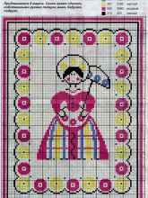 Дымковская барышня - Схема для вышивания крестиком