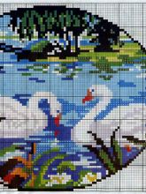 Гуси-лебеди - Схема для вышивания крестиком