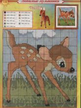 Бэмби - Схема для вышивания крестиком