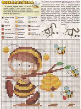 Веселая пчела - Схема для вышивания крестиком