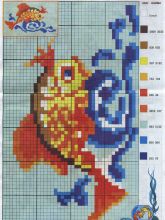 Золотая рыбка - Схема для вышивания крестиком