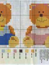 Мишки-малышки - Схема для вышивания крестиком