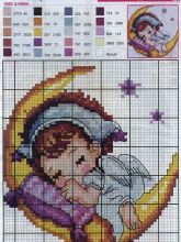 Спящий ангел - Схема для вышивания крестиком