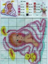 Младенец - Схема для вышивания крестиком