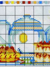 Чаепитие - Схема для вышивания крестиком