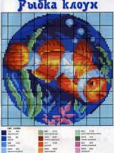 Рыбка-клоун - Схема для вышивания крестиком