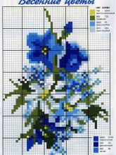 Весенние цветы - Схема для вышивания крестиком