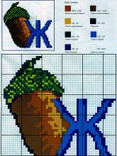 Буква Ж - Схема для вышивания крестиком
