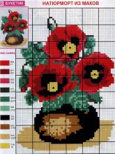 Натюрморт из маков - Схема для вышивания крестиком