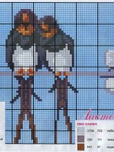 Ласточки - Схема для вышивания крестиком