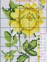 Желтая роза - Схема для вышивания крестиком
