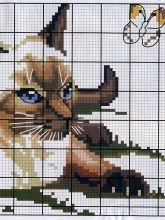 Сиамская кошечка - Схема для вышивания крестиком