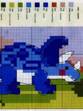 Динозаврик - Схема для вышивания крестиком