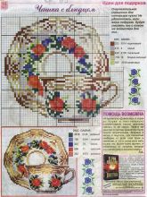 Чашка с блюдцем - Схема для вышивания крестиком