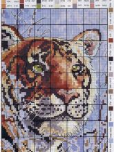 Дикий мир - Тигр - Схема для вышивания крестиком
