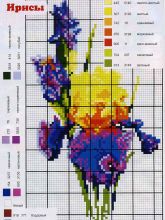 Ирисы - Схема для вышивания крестиком