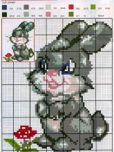 Заяц -  - Схема для вышивания крестиком