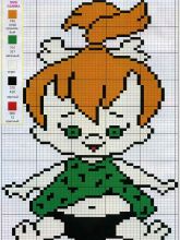 Малышка Флинстоун - Схема для вышивания крестиком