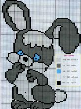 Любопытный заяц - Схема для вышивания крестиком