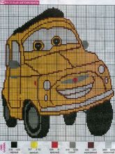 Веселый автомобиль - Схема для вышивания крестиком