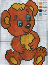 Любимый мишка - Схема для вышивания крестиком