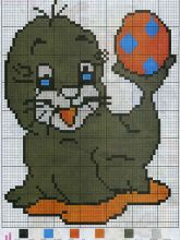 Морской котик - Схема для вышивания крестиком