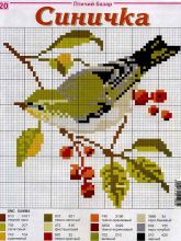 Синичка - Схема для вышивания крестиком