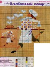 Влюбленный повар - Схема для вышивания крестиком