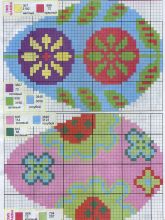Пасхальные открытки - Схема для вышивания крестиком