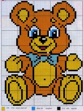 Плюшевый мишка - Схема для вышивания крестиком