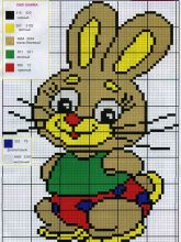 Скромный кролик - Схема для вышивания крестиком