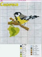 Синичка - Схема для вышивания крестиком