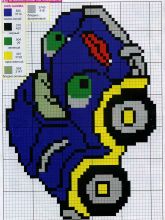 Влюбленный автомобиль - Схема для вышивания крестиком