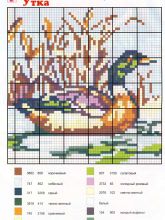 Утка - Схема для вышивания крестиком