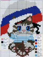 Кот Матроскин - Схема для вышивания крестиком