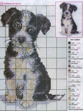 Забавный щенок - Схема для вышивания крестиком