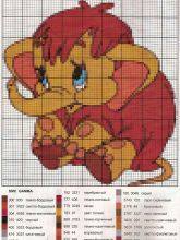 Мамонтенок - Схема для вышивания крестиком