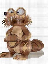 Белка из Ледникового периода - Схема для вышивания крестиком