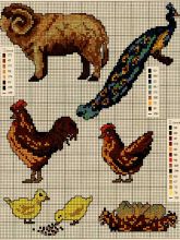 Несколько схем вышивки животных