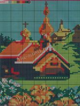Церквушка - схема вышивки крестиком