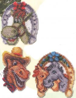 Вышивка крестиком - Магниты Веселые коняшки