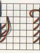 Схема вышивания вертикальными рядами 1