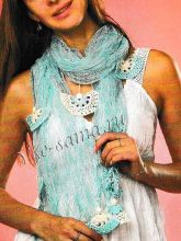 Палантин с вязаными подвесками, фото