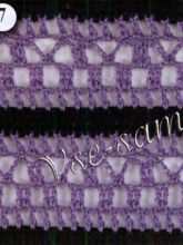 Три разноцветных ажурных узора крючком, фото