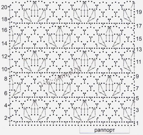 Схема для вязания узора ажурного 16