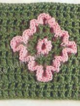 Узор крючком - ромбик на полотне, фото