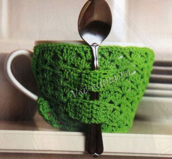 Зеленый чехол на чашку, фото